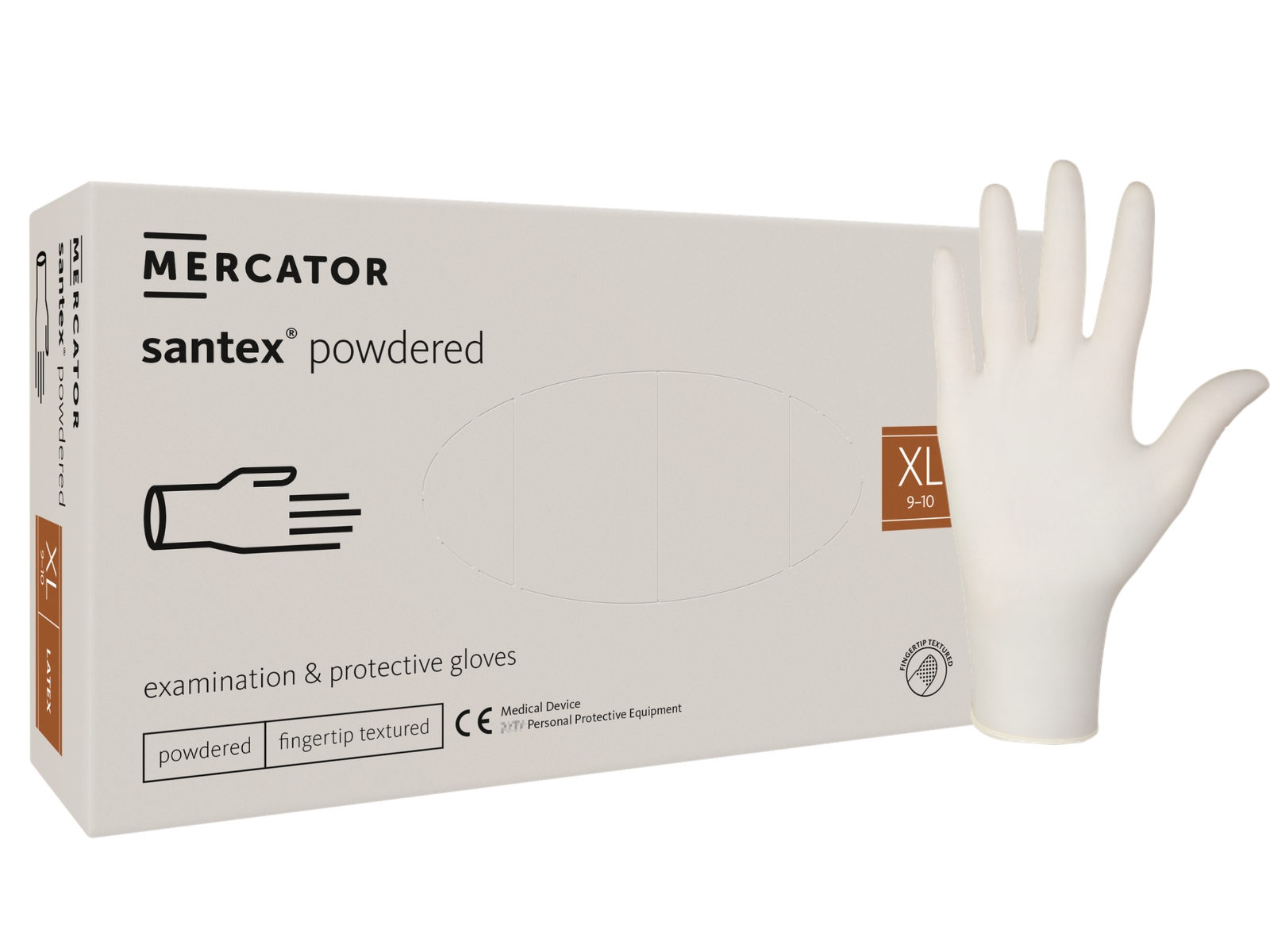 Rękawice Latex Santex XL Mercator Pudrowane Txt A100